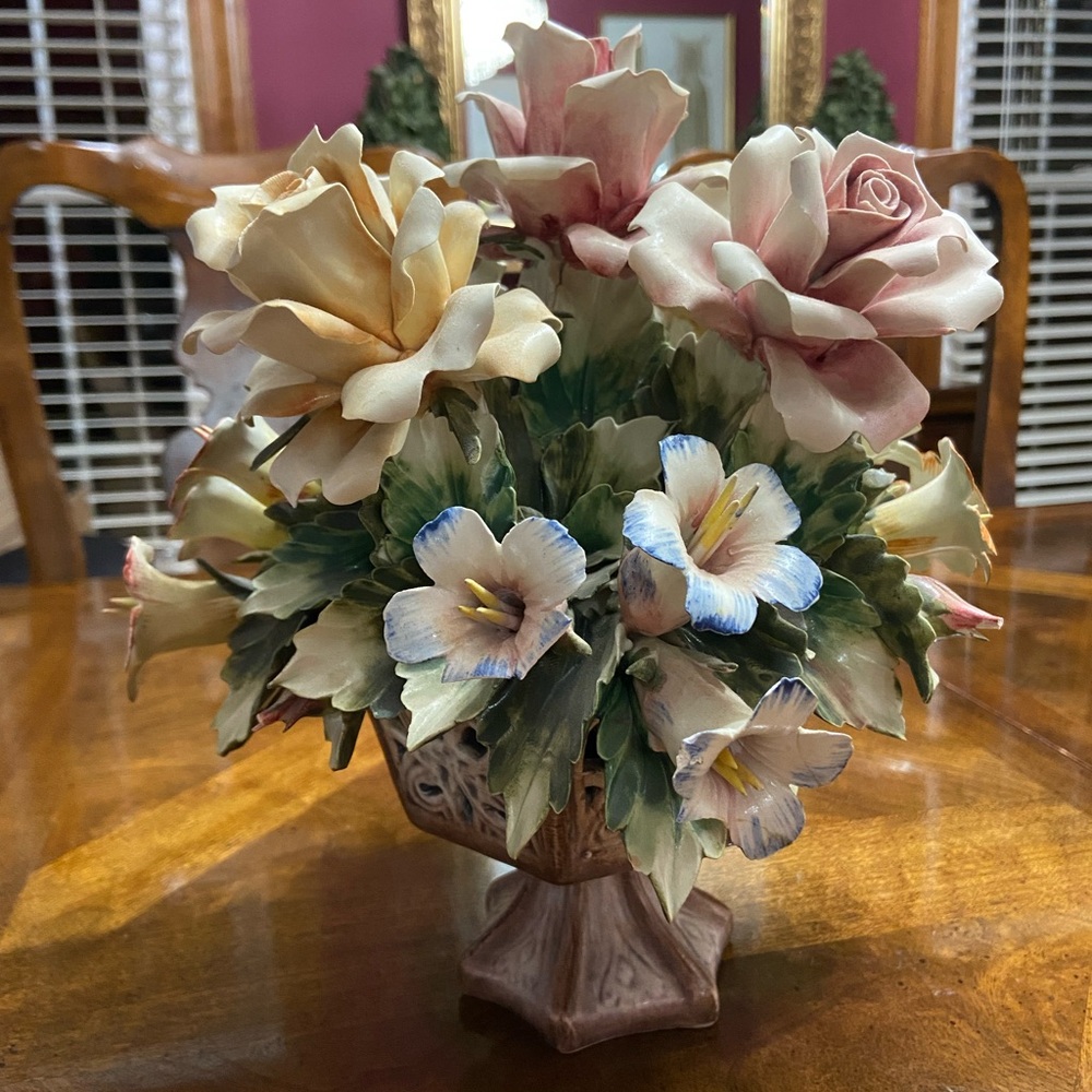 Vintage Capodimonte Italian Porcelain Flowers